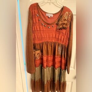 Pretty Angel Rust Orange Knit Top with Logo Tag